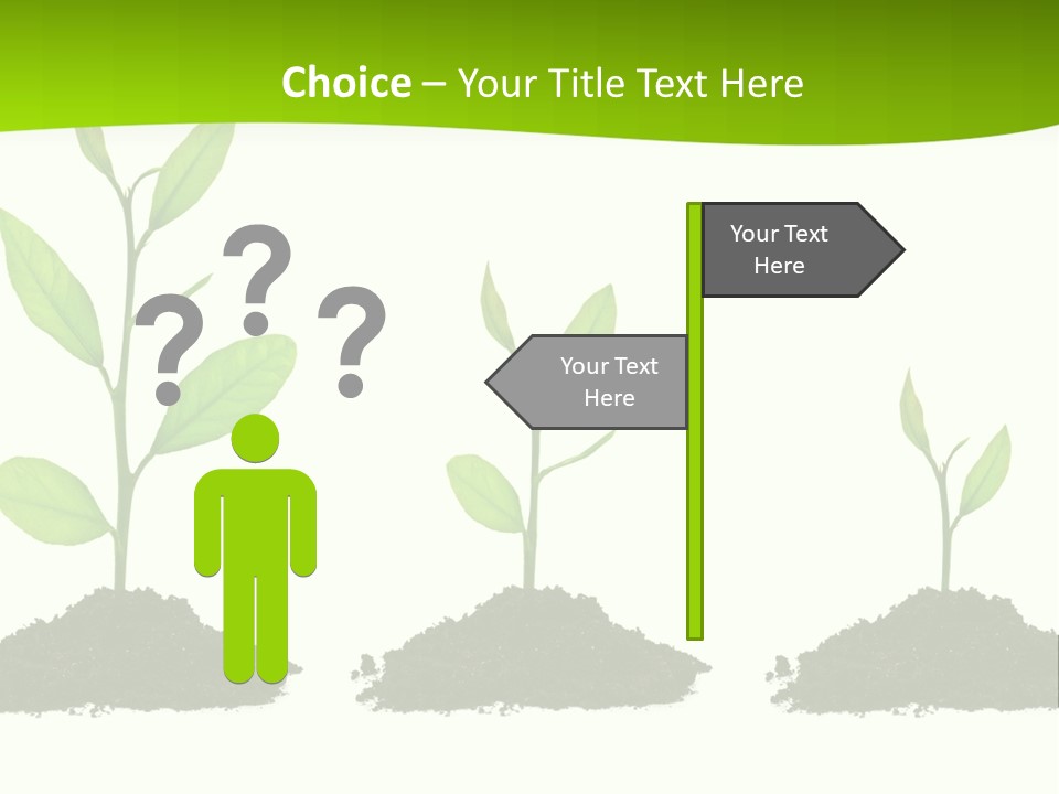 A Group Of Green Plants Growing Out Of Dirt PowerPoint Template