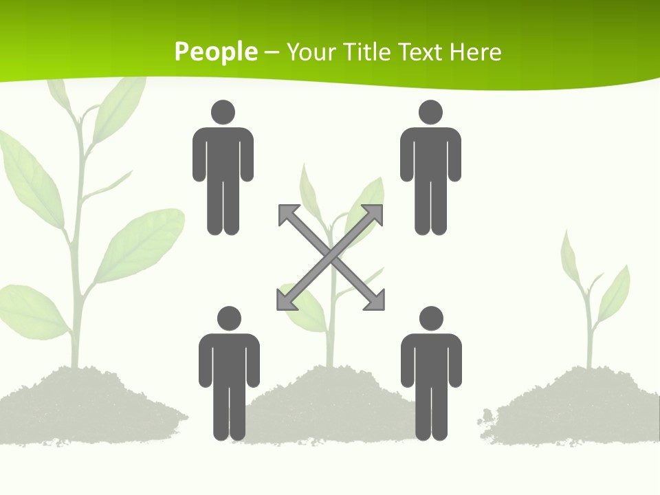 A Group Of Green Plants Growing Out Of Dirt PowerPoint Template