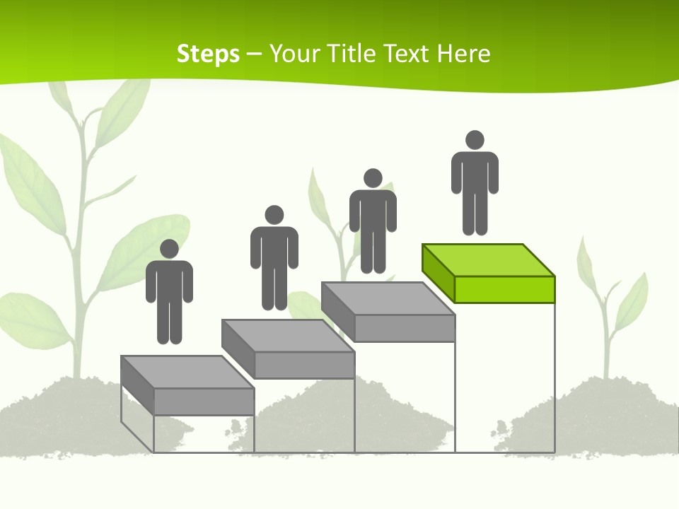 A Group Of Green Plants Growing Out Of Dirt PowerPoint Template