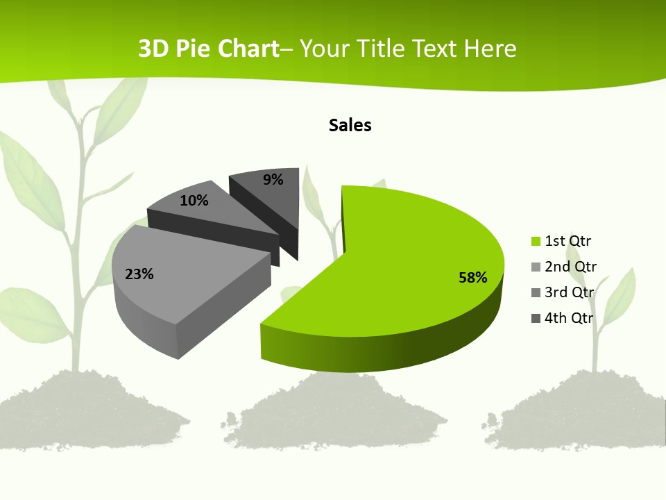 A Group Of Green Plants Growing Out Of Dirt PowerPoint Template