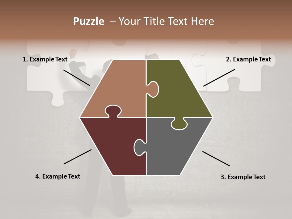 A Man In A Suit Holding A Puzzle Piece PowerPoint Template