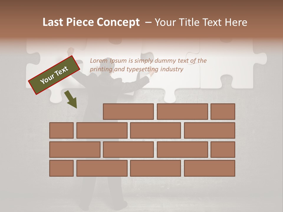 A Man In A Suit Holding A Puzzle Piece PowerPoint Template