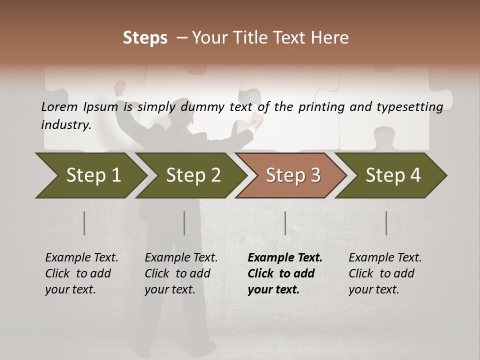 A Man In A Suit Holding A Puzzle Piece PowerPoint Template