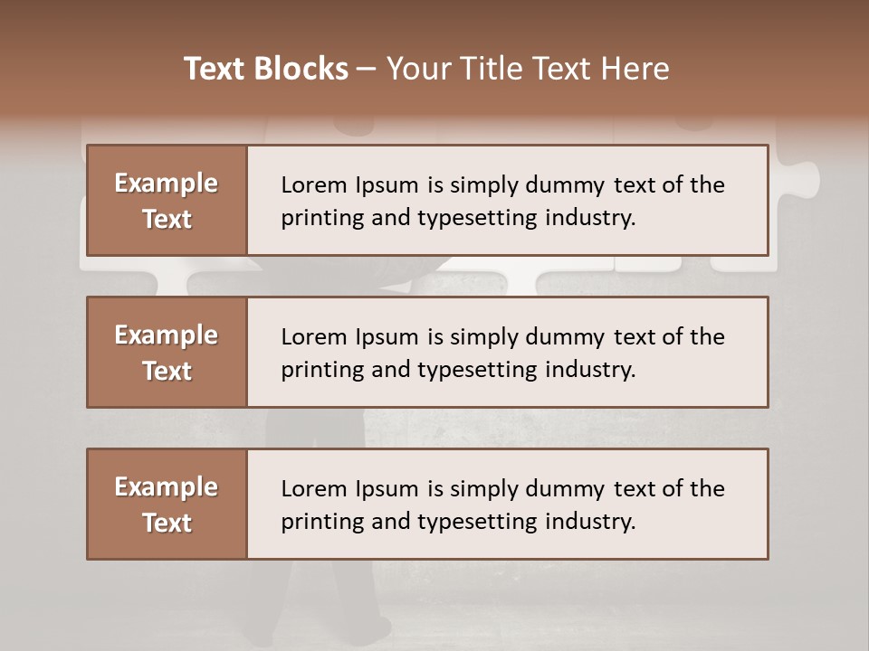 A Man In A Suit Holding A Puzzle Piece PowerPoint Template
