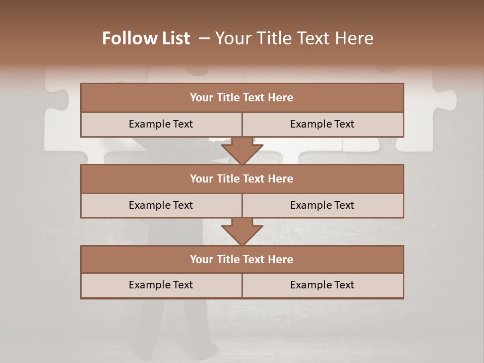 A Man In A Suit Holding A Puzzle Piece PowerPoint Template
