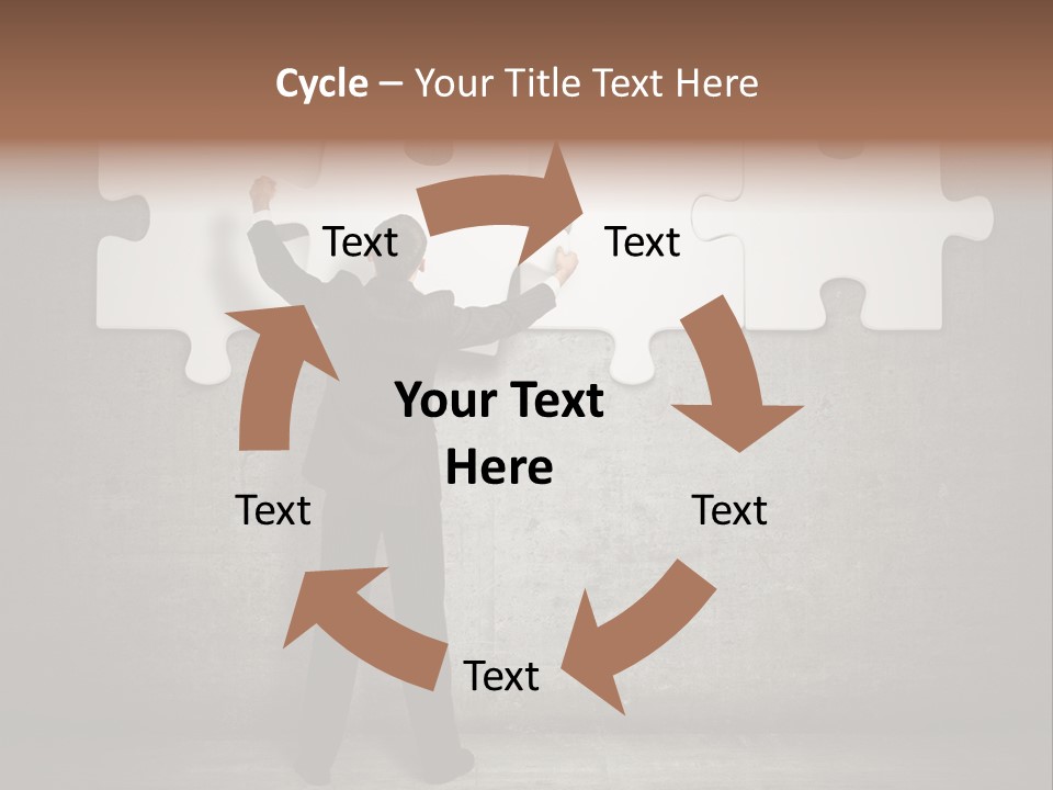 A Man In A Suit Holding A Puzzle Piece PowerPoint Template