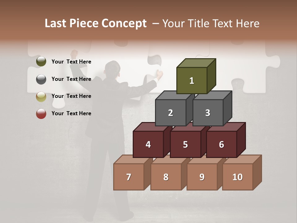 A Man In A Suit Holding A Puzzle Piece PowerPoint Template