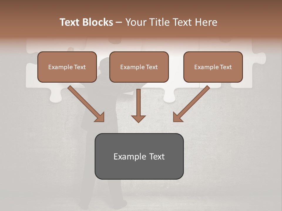 A Man In A Suit Holding A Puzzle Piece PowerPoint Template