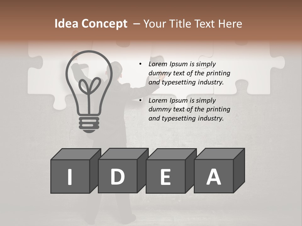 A Man In A Suit Holding A Puzzle Piece PowerPoint Template