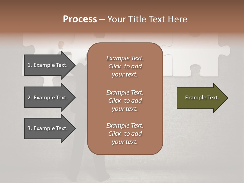 A Man In A Suit Holding A Puzzle Piece PowerPoint Template