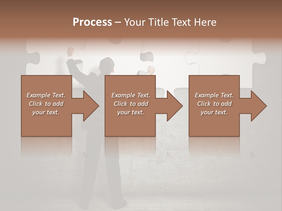 A Man In A Suit Holding A Puzzle Piece PowerPoint Template