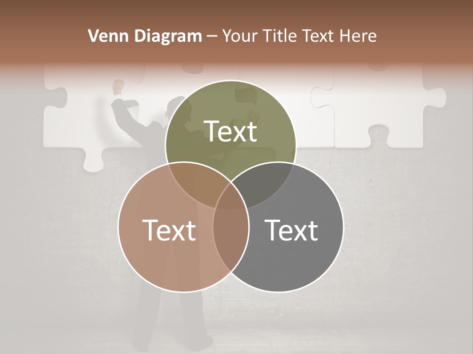 A Man In A Suit Holding A Puzzle Piece PowerPoint Template