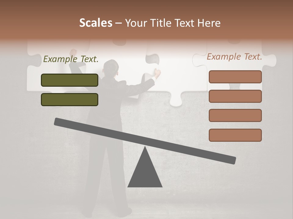 A Man In A Suit Holding A Puzzle Piece PowerPoint Template