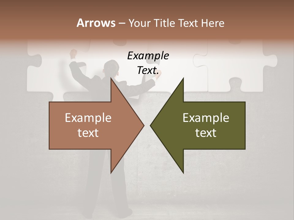 A Man In A Suit Holding A Puzzle Piece PowerPoint Template