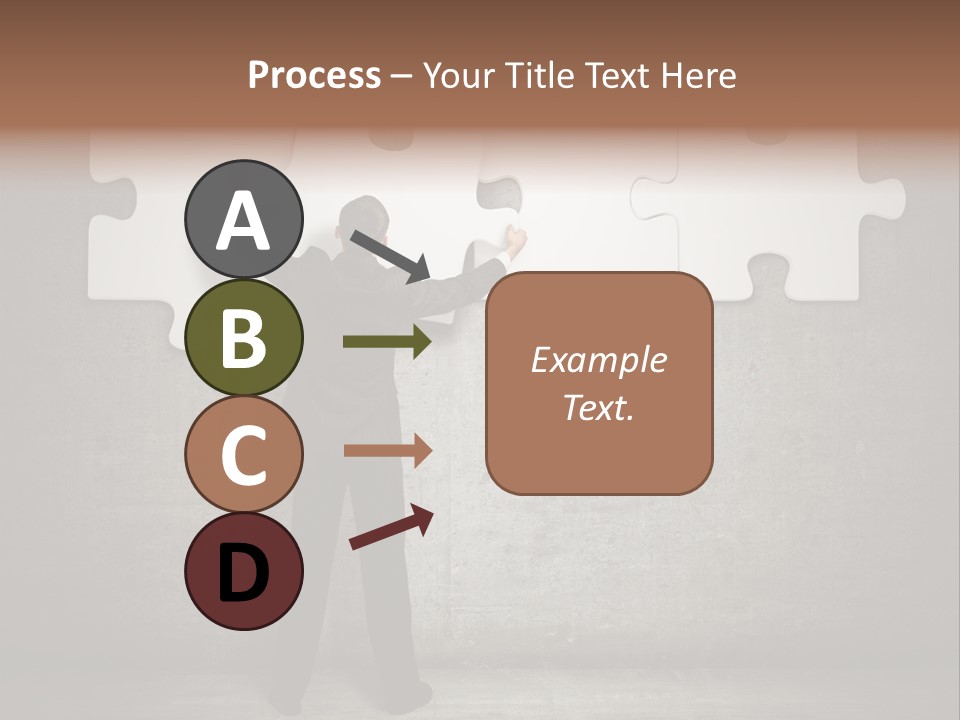 A Man In A Suit Holding A Puzzle Piece PowerPoint Template