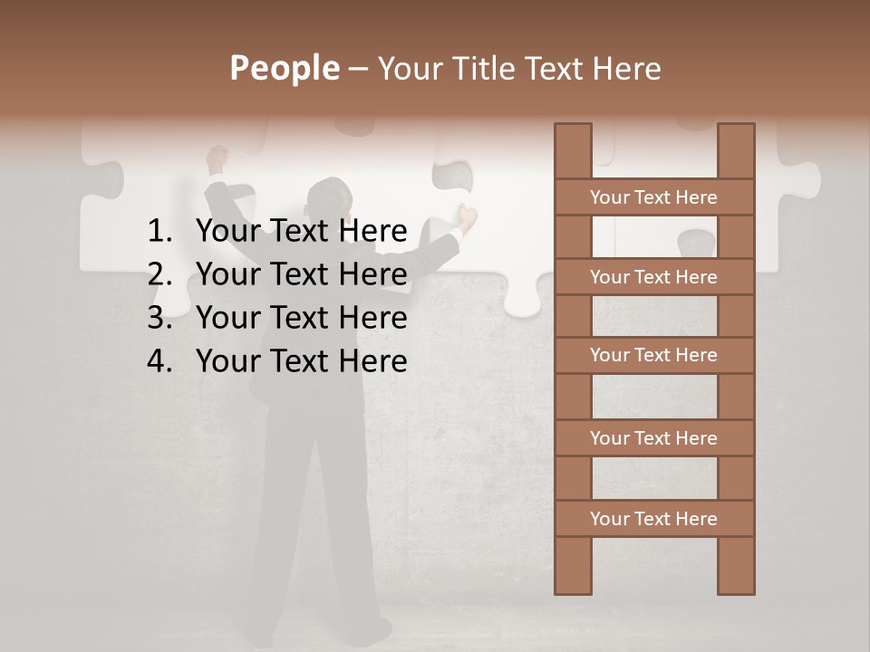 A Man In A Suit Holding A Puzzle Piece PowerPoint Template