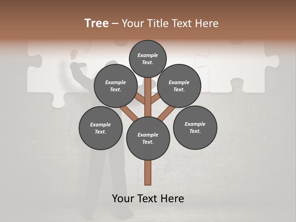 A Man In A Suit Holding A Puzzle Piece PowerPoint Template