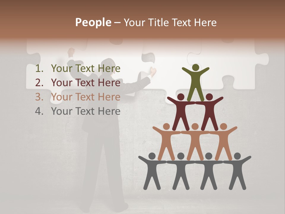 A Man In A Suit Holding A Puzzle Piece PowerPoint Template