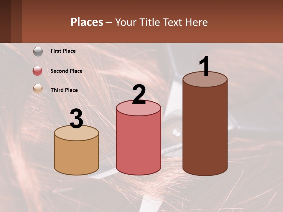 A Pair Of Scissors Cutting Hair On Top Of A Pile Of Red Hair PowerPoint Template