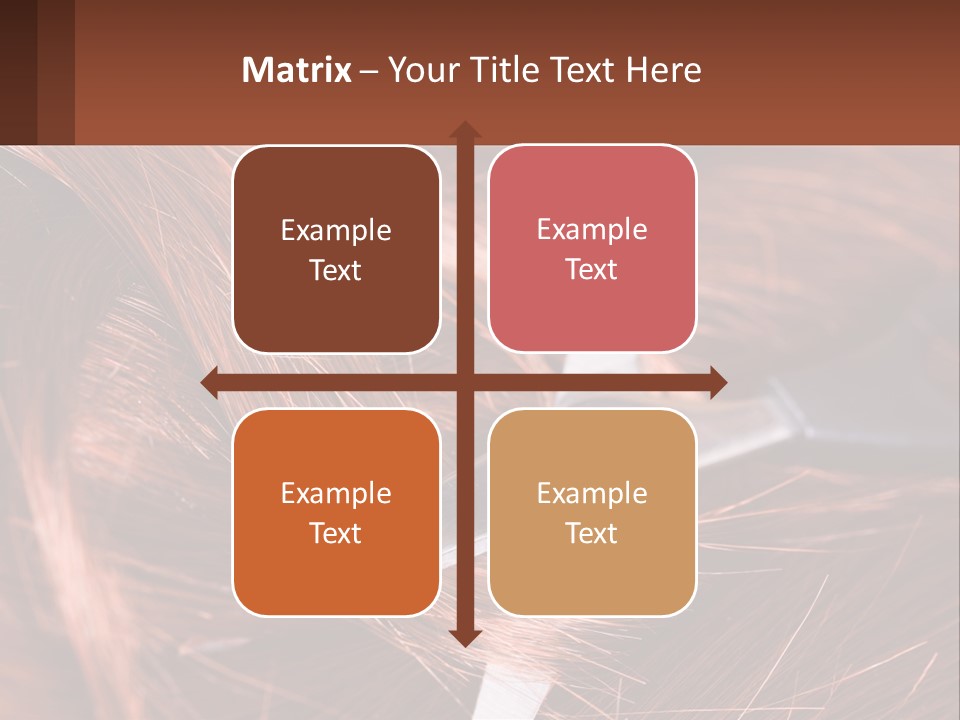 A Pair Of Scissors Cutting Hair On Top Of A Pile Of Red Hair PowerPoint Template