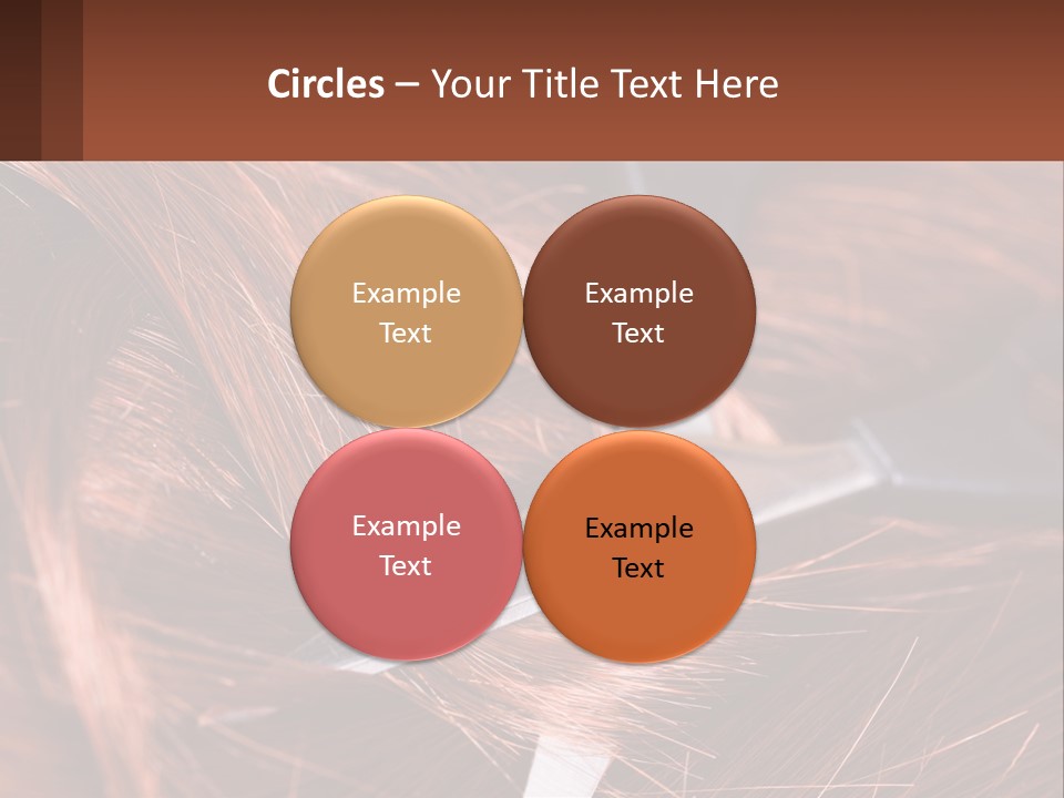 A Pair Of Scissors Cutting Hair On Top Of A Pile Of Red Hair PowerPoint Template