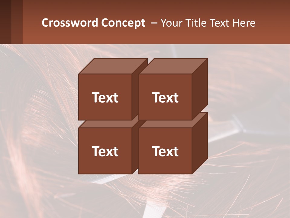 A Pair Of Scissors Cutting Hair On Top Of A Pile Of Red Hair PowerPoint Template