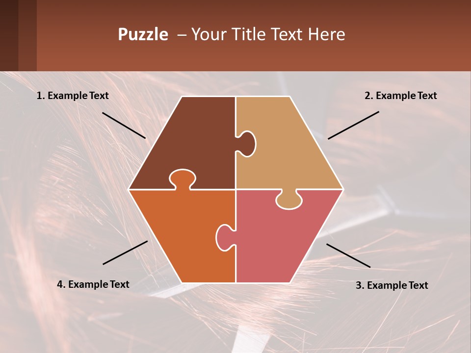 A Pair Of Scissors Cutting Hair On Top Of A Pile Of Red Hair PowerPoint Template