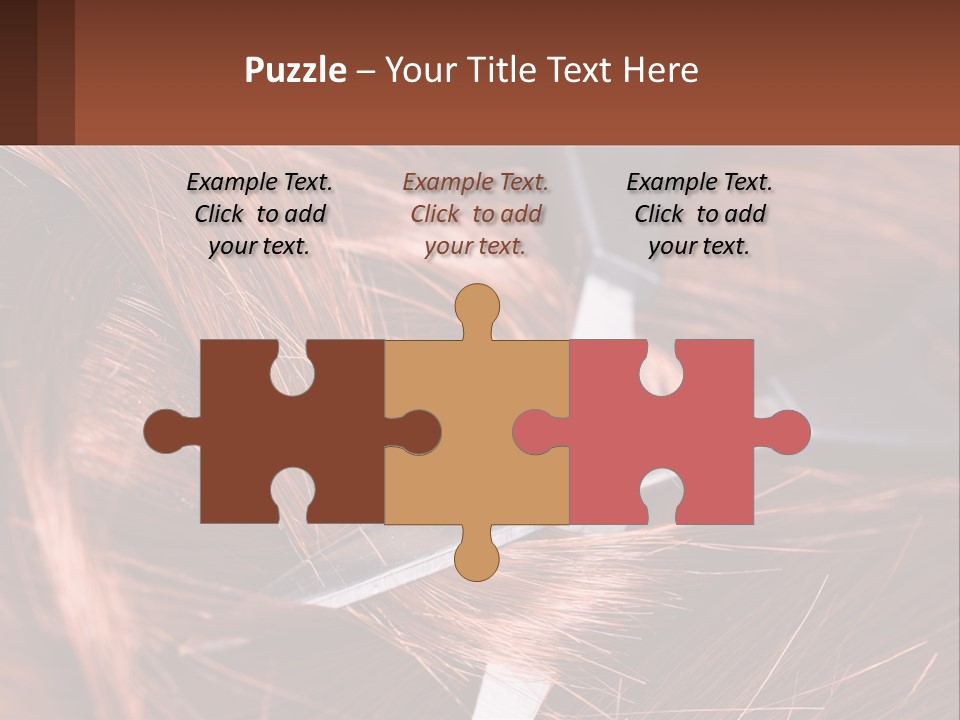 A Pair Of Scissors Cutting Hair On Top Of A Pile Of Red Hair PowerPoint Template