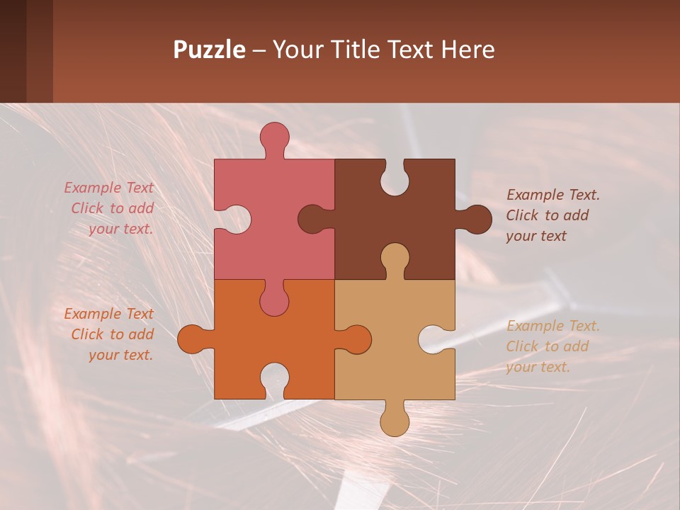 A Pair Of Scissors Cutting Hair On Top Of A Pile Of Red Hair PowerPoint Template