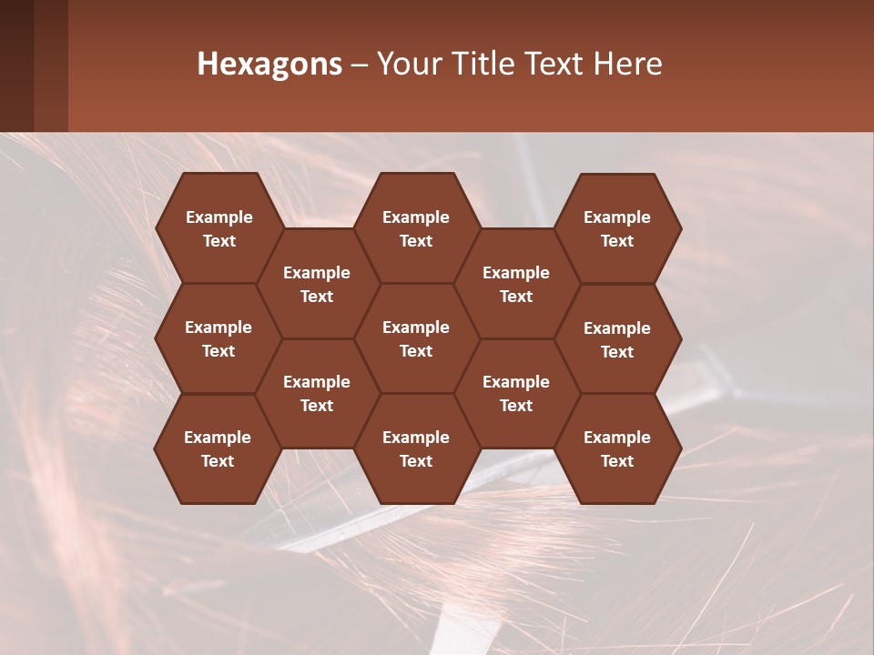 A Pair Of Scissors Cutting Hair On Top Of A Pile Of Red Hair PowerPoint Template