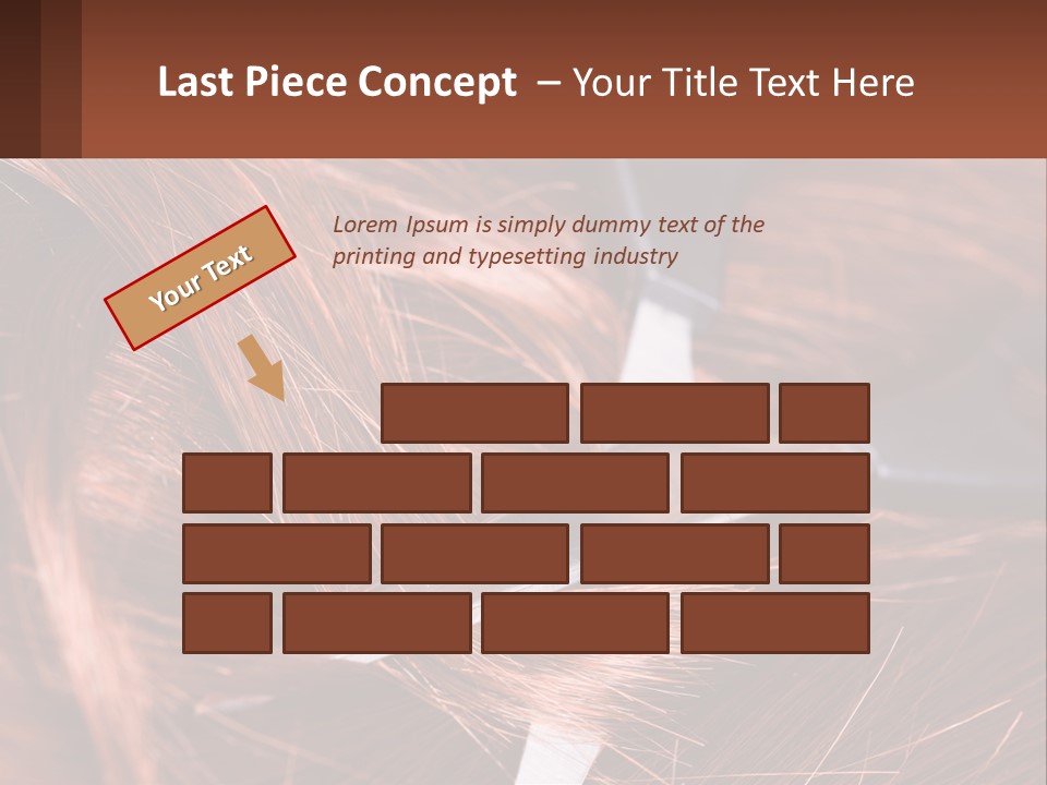 A Pair Of Scissors Cutting Hair On Top Of A Pile Of Red Hair PowerPoint Template