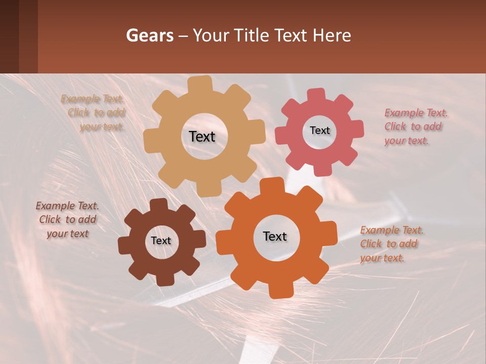 A Pair Of Scissors Cutting Hair On Top Of A Pile Of Red Hair PowerPoint Template