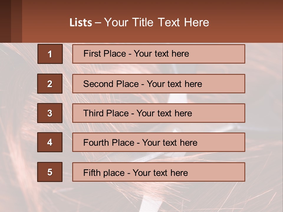 A Pair Of Scissors Cutting Hair On Top Of A Pile Of Red Hair PowerPoint Template