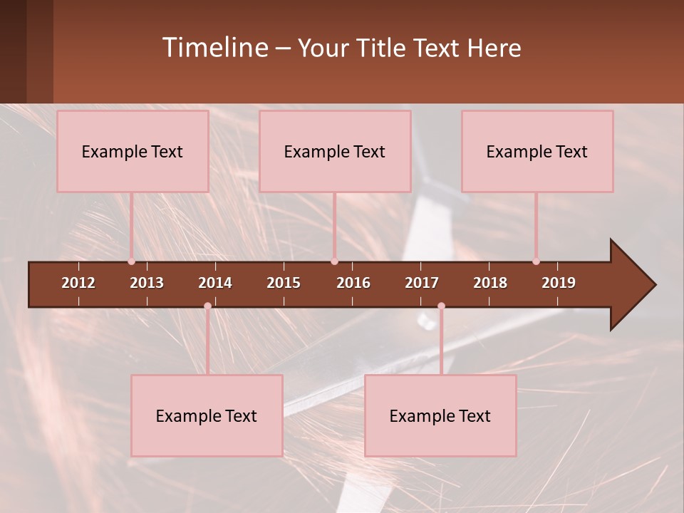 A Pair Of Scissors Cutting Hair On Top Of A Pile Of Red Hair PowerPoint Template