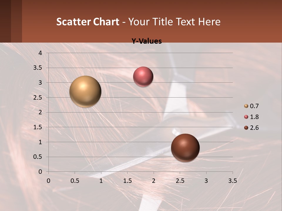 A Pair Of Scissors Cutting Hair On Top Of A Pile Of Red Hair PowerPoint Template