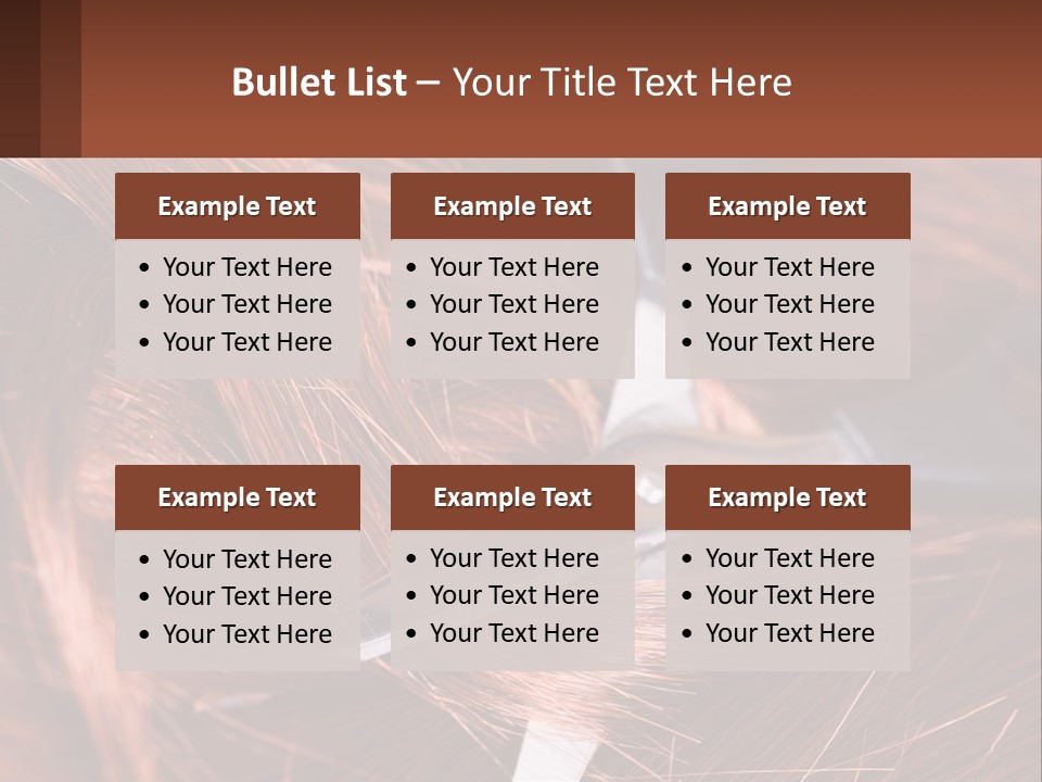 A Pair Of Scissors Cutting Hair On Top Of A Pile Of Red Hair PowerPoint Template