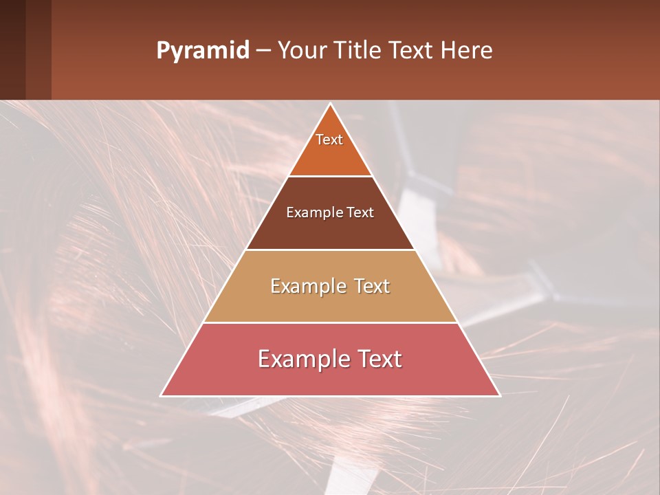 A Pair Of Scissors Cutting Hair On Top Of A Pile Of Red Hair PowerPoint Template