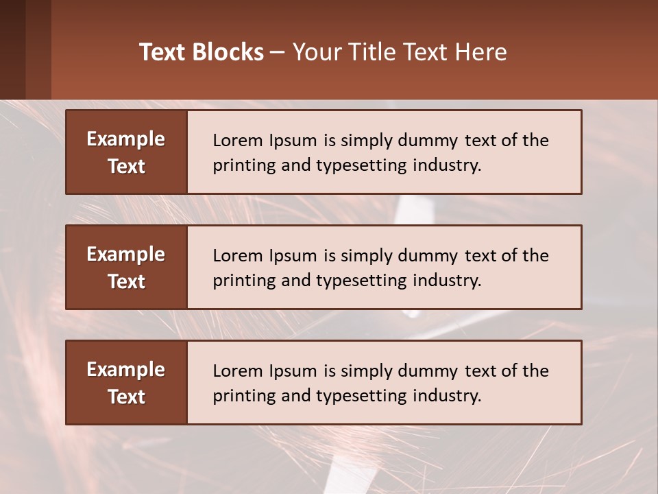 A Pair Of Scissors Cutting Hair On Top Of A Pile Of Red Hair PowerPoint Template