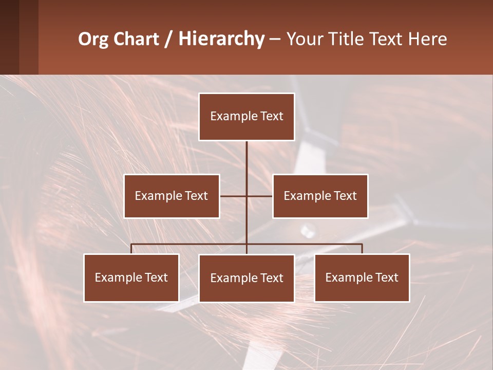 A Pair Of Scissors Cutting Hair On Top Of A Pile Of Red Hair PowerPoint Template