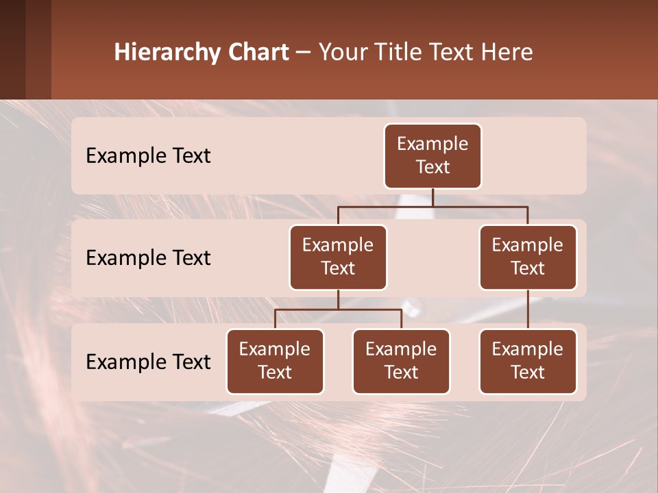 A Pair Of Scissors Cutting Hair On Top Of A Pile Of Red Hair PowerPoint Template