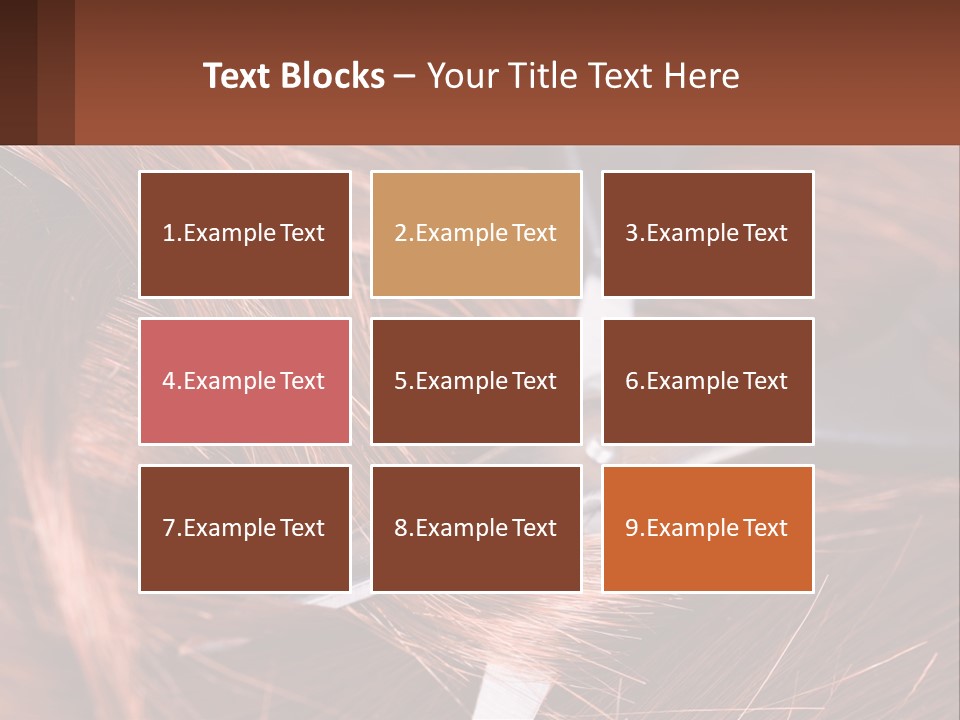 A Pair Of Scissors Cutting Hair On Top Of A Pile Of Red Hair PowerPoint Template