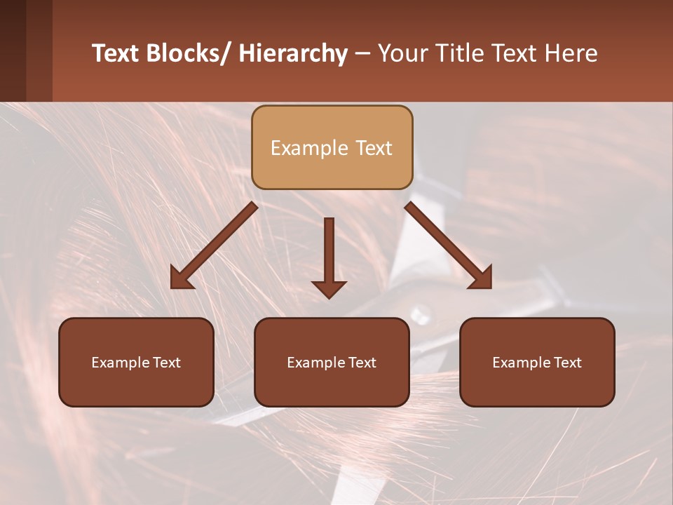 A Pair Of Scissors Cutting Hair On Top Of A Pile Of Red Hair PowerPoint Template