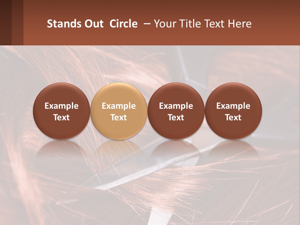 A Pair Of Scissors Cutting Hair On Top Of A Pile Of Red Hair PowerPoint Template