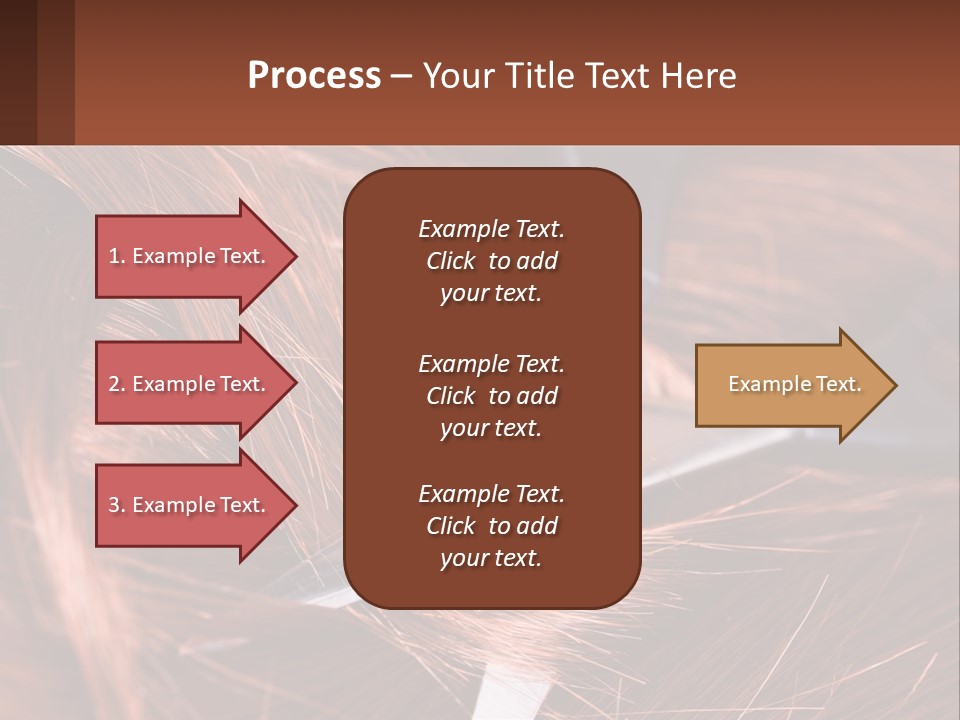 A Pair Of Scissors Cutting Hair On Top Of A Pile Of Red Hair PowerPoint Template