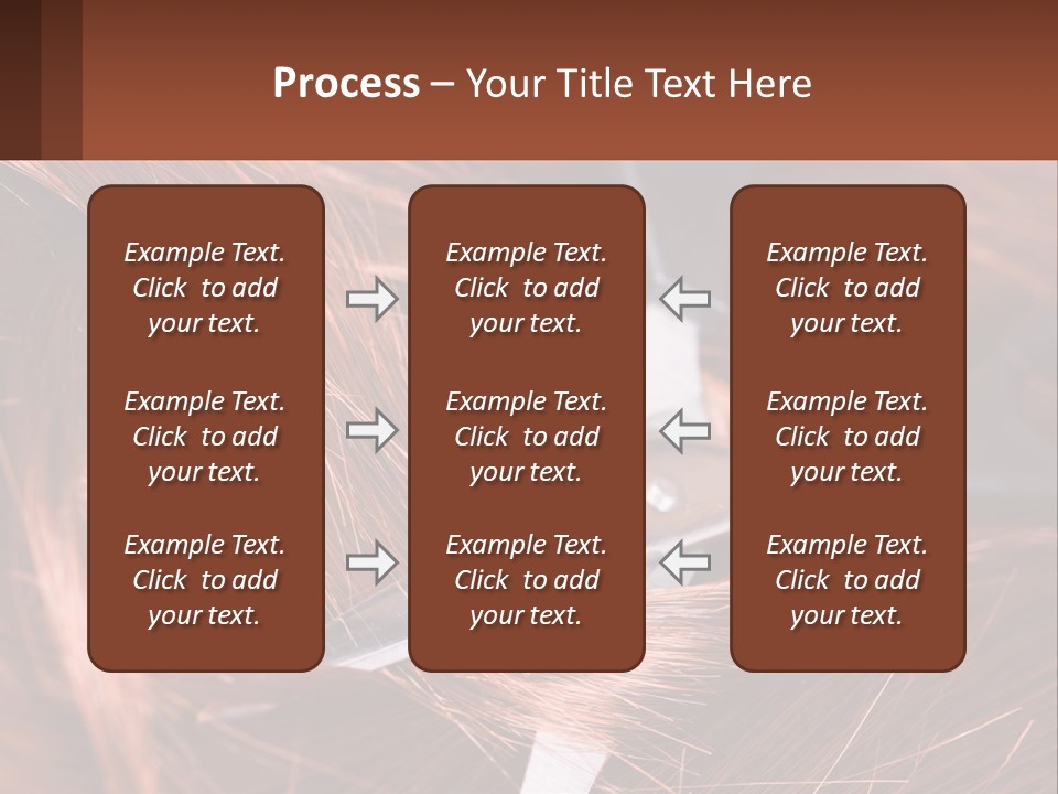 A Pair Of Scissors Cutting Hair On Top Of A Pile Of Red Hair PowerPoint Template