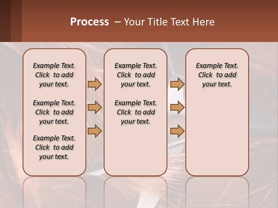 A Pair Of Scissors Cutting Hair On Top Of A Pile Of Red Hair PowerPoint Template
