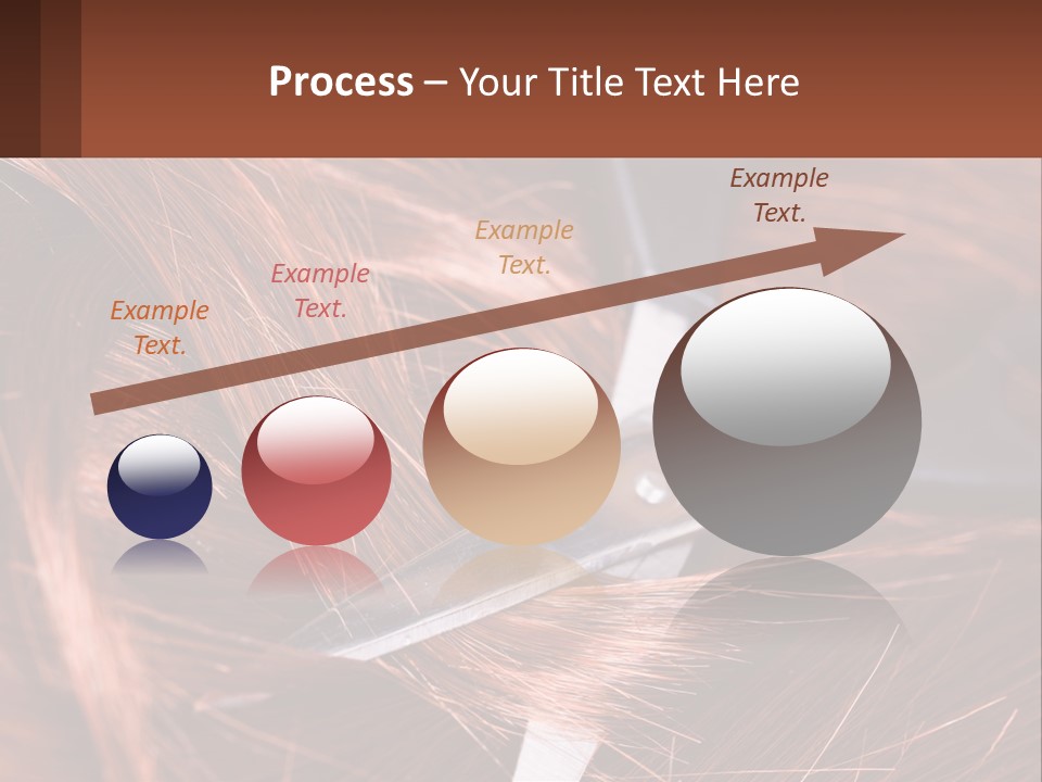 A Pair Of Scissors Cutting Hair On Top Of A Pile Of Red Hair PowerPoint Template