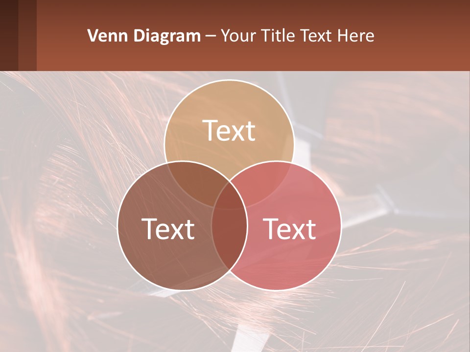 A Pair Of Scissors Cutting Hair On Top Of A Pile Of Red Hair PowerPoint Template