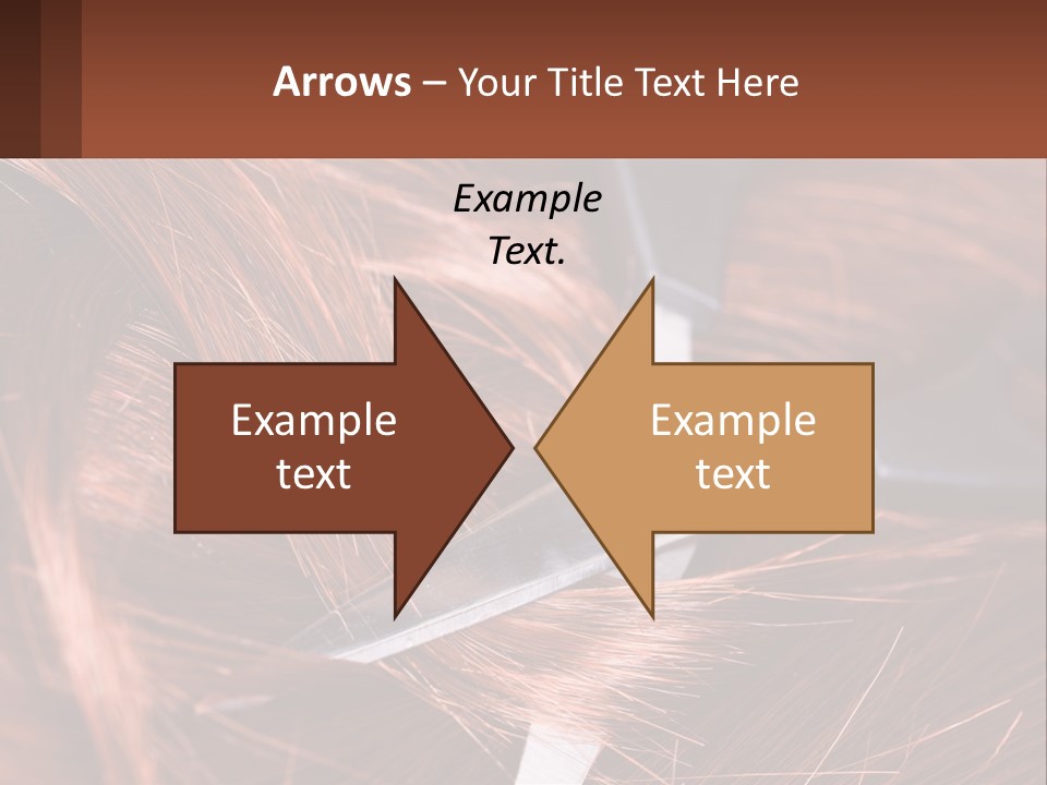 A Pair Of Scissors Cutting Hair On Top Of A Pile Of Red Hair PowerPoint Template