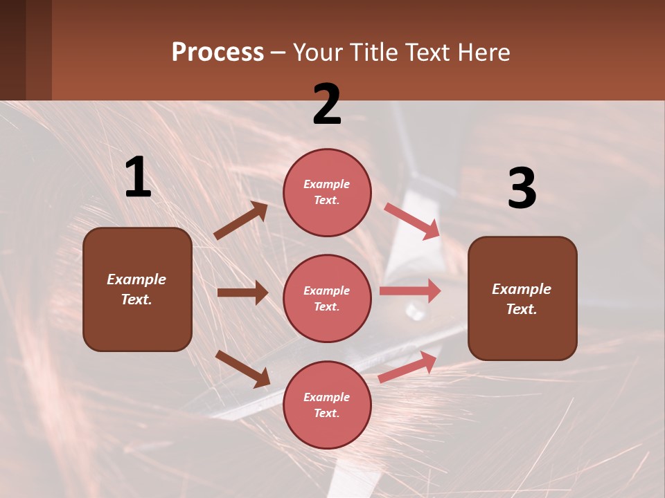 A Pair Of Scissors Cutting Hair On Top Of A Pile Of Red Hair PowerPoint Template